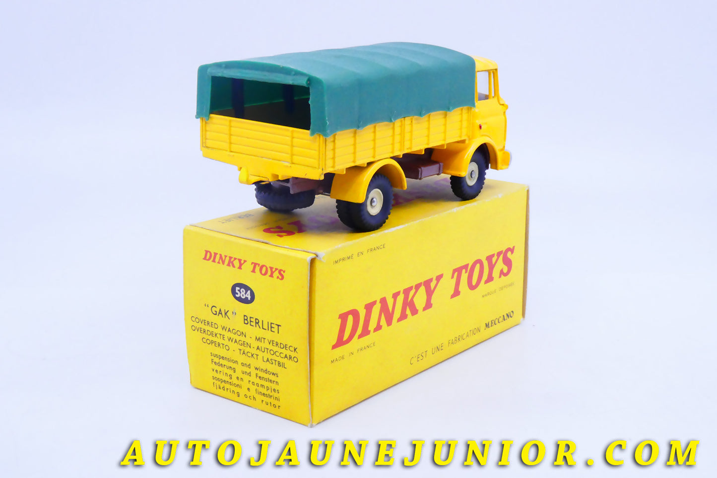 Le #4315 - Dinky Toys - Berliet - Gak ridelles bâché est en vente sur Auto Jaune Junior ! Découvrez nos collections de diecast Minialuxe, CIJ, C-I-J, JRD, J-R-D,  Matchbox, Majorette… AutoJauneJunior.com : le site de vente en ligne et de partage pour les passionés de miniatures et collectionneurs de jouets anciens ! Des centaines de modèles en vente, et des nouveautés mises en ligne chaque jour à 21h00 !