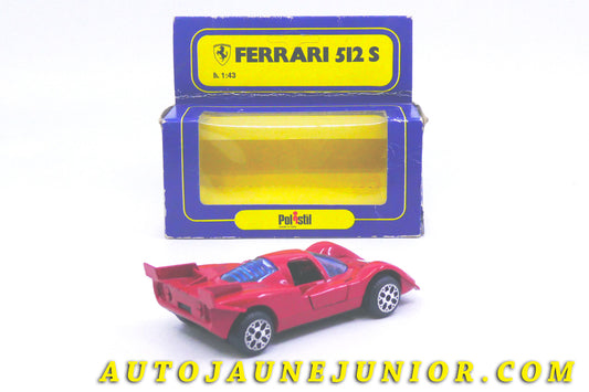 Le #4345 - Polistil (by Politoys) - Ferrari - 512 S #4  est en vente sur Auto Jaune Junior ! Découvrez nos collections de diecast Minialuxe, CIJ, C-I-J, JRD, J-R-D,  Matchbox, Majorette… AutoJauneJunior.com : le site de vente en ligne et de partage pour les passionés de miniatures et collectionneurs de jouets anciens ! Des centaines de modèles en vente, et des nouveautés mises en ligne chaque jour à 21h00 !