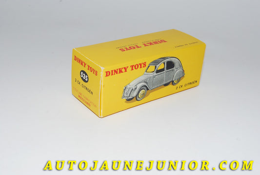 Le #4402 - Dinky Toys - Citroën - Boite vide repro 2 CV est en vente sur Auto Jaune Junior ! Découvrez nos collections de diecast Minialuxe, CIJ, C-I-J, JRD, J-R-D,  Matchbox, Majorette… AutoJauneJunior.com : le site de vente en ligne et de partage pour les passionés de miniatures et collectionneurs de jouets anciens ! Des centaines de modèles en vente, et des nouveautés mises en ligne chaque jour à 21h00 !