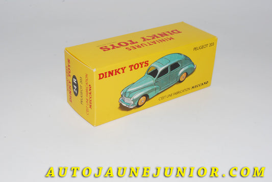 Le #4410 - Dinky Toys - Peugeot - Boite vide (REPRO) 203 est en vente sur Auto Jaune Junior ! Découvrez nos collections de diecast Minialuxe, CIJ, C-I-J, JRD, J-R-D,  Matchbox, Majorette… AutoJauneJunior.com : le site de vente en ligne et de partage pour les passionés de miniatures et collectionneurs de jouets anciens ! Des centaines de modèles en vente, et des nouveautés mises en ligne chaque jour à 21h00 !