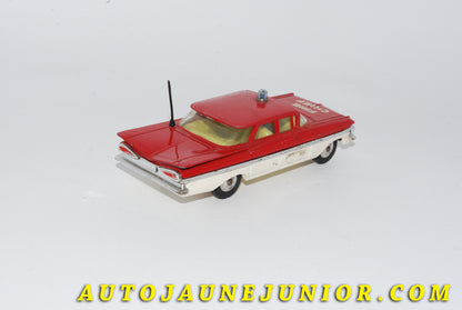 Le #4768 - Corgi Toys - Chevrolet - Impala Fire Chief Type 2 - Jantres en acier concaves (Spun hubs) est en vente sur Auto Jaune Junior ! Découvrez nos collections de diecast Minialuxe, CIJ, C-I-J, JRD, J-R-D,  Matchbox, Majorette… AutoJauneJunior.com : le site de vente en ligne et de partage pour les passionés de miniatures et collectionneurs de jouets anciens ! Des centaines de modèles en vente, et des nouveautés mises en ligne chaque jour à 21h00 !
