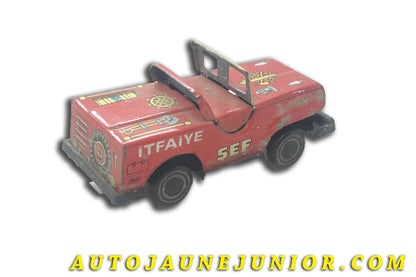 Le Tôle Turque Willys Jeep Pompier à Friction est en vente sur Auto Jaune Junior ! Découvrez nos collections de diecast Minialuxe, CIJ, C-I-J, JRD, J-R-D,  Matchbox, Majorette… AutoJaune Junior ; AutoJauneJunior.com : LE site de partage pour les passionés de miniatures et collectionneurs de jouets anciens ! 