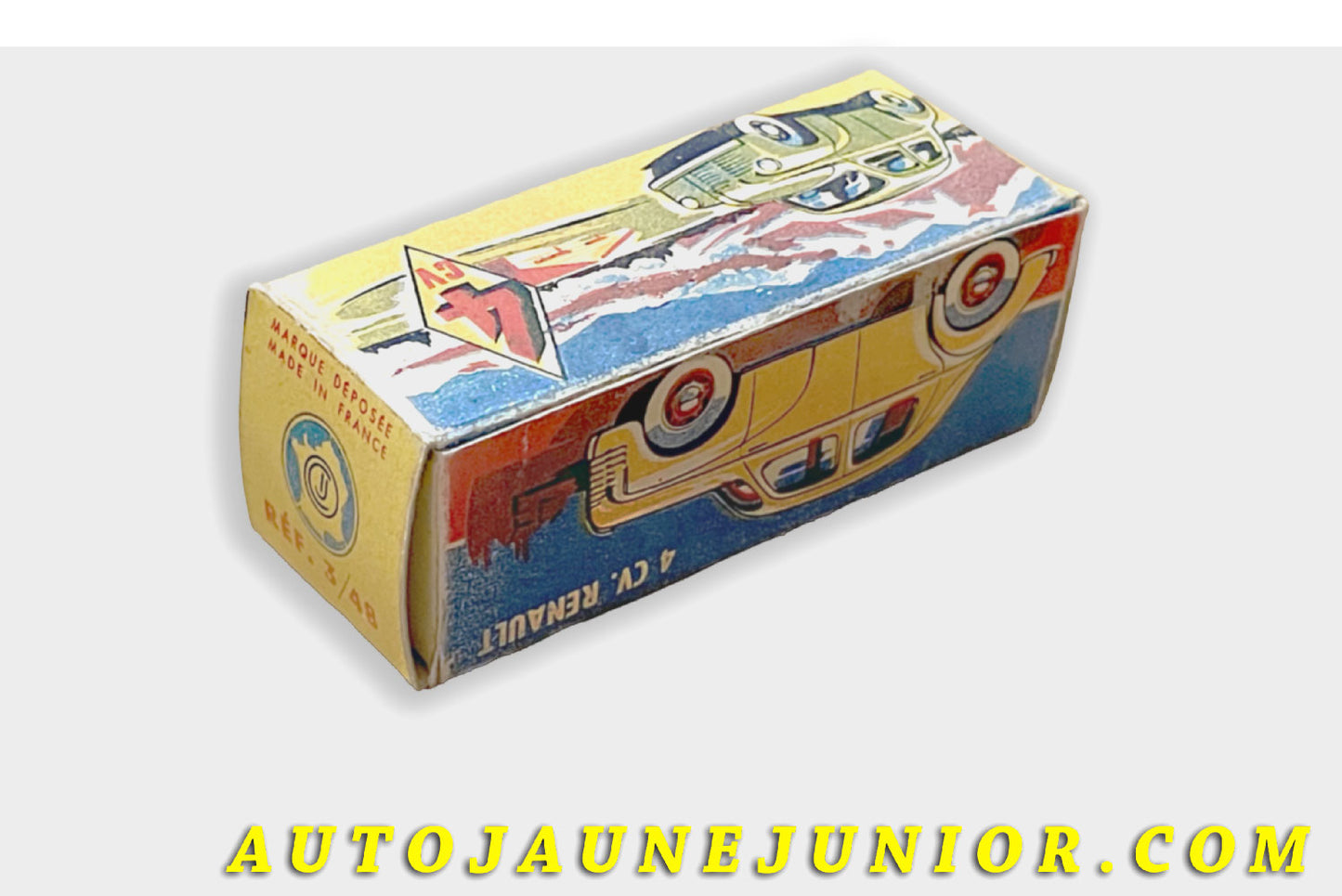 Le C-I-J Renault Boite vide 4 Cv  (Repro) est en vente sur Auto Jaune Junior ! Découvrez nos collections de diecast Minialuxe, CIJ, C-I-J, JRD, J-R-D,  Matchbox, Majorette… AutoJaune Junior ; AutoJauneJunior.com : LE site de partage pour les passionés de miniatures et collectionneurs de jouets anciens ! 