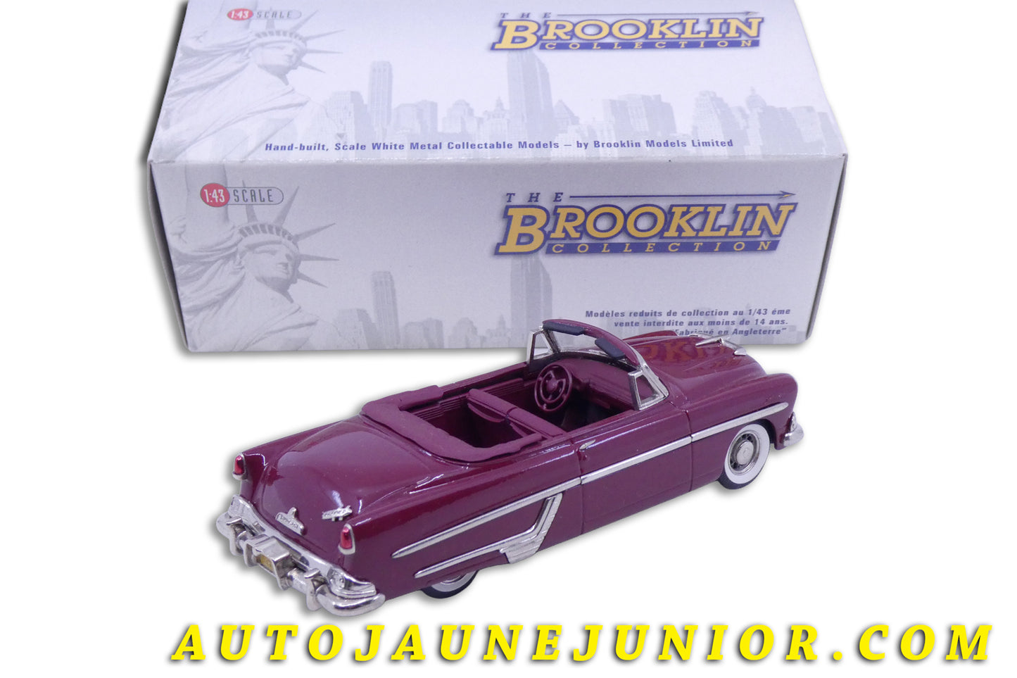 Le Brooklin Hudson Hornet Cabriolet "Royal Red" 1954 est en vente sur Auto Jaune Junior ! Découvrez nos collections de diecast Minialuxe, CIJ, C-I-J, JRD, J-R-D,  Matchbox, Majorette… AutoJaune Junior ; AutoJauneJunior.com : LE site de partage pour les passionés de miniatures et collectionneurs de jouets anciens ! 