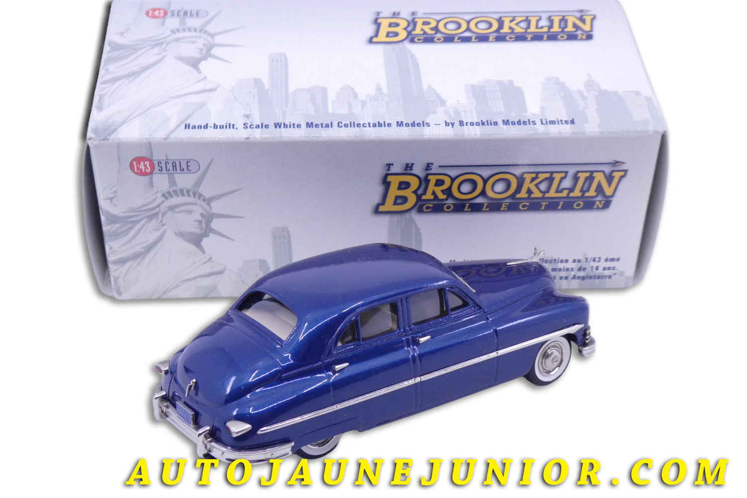 Le Brooklin Packard Deluxe 8 "Blue Metallic" 1950 #119 est en vente sur Auto Jaune Junior ! Découvrez nos collections de diecast Minialuxe, CIJ, C-I-J, JRD, J-R-D,  Matchbox, Majorette… AutoJaune Junior ; AutoJauneJunior.com : LE site de partage pour les passionés de miniatures et collectionneurs de jouets anciens ! 