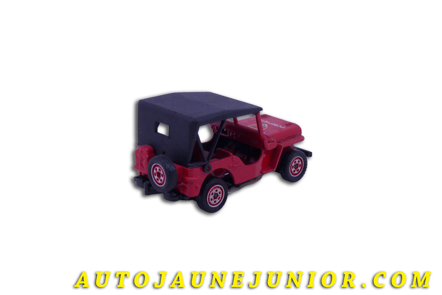 Le Solido Willys Jeep "Sapeur Pompier" avec capote est en vente sur Auto Jaune Junior ! Découvrez nos collections de diecast Minialuxe, CIJ, C-I-J, JRD, J-R-D,  Matchbox, Majorette… AutoJaune Junior ; AutoJauneJunior.com : LE site de partage pour les passionés de miniatures et collectionneurs de jouets anciens ! 