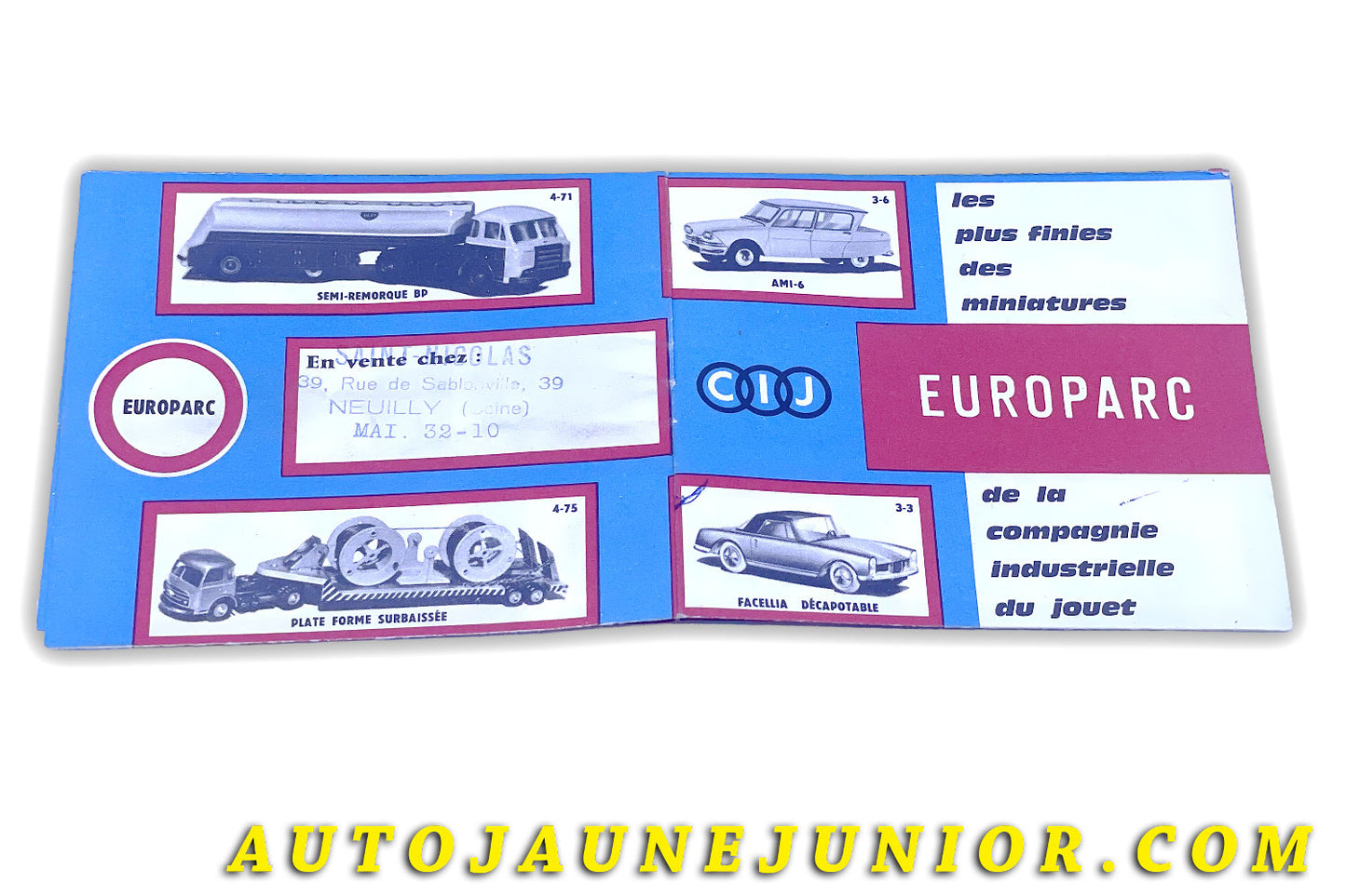 Le #6132 - C-I-J - Catalogue - Feuillet Dépliant en 6 parties est en vente sur Auto Jaune Junior ! Découvrez nos collections de diecast Minialuxe, CIJ, C-I-J, JRD, J-R-D,  Matchbox, Majorette… AutoJauneJunior.com : le site de vente en ligne et de partage pour les passionés de miniatures et collectionneurs de jouets anciens ! Des centaines de modèles en vente, et des nouveautés mises en ligne chaque jour à 21h00 !