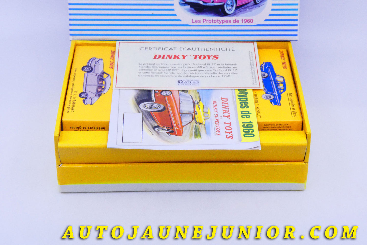 Le #6203 - Dinky Toys - Atlas - Coffret - Les prototypes de 1960 - 543 Renault Floride - 547 Panhard PL 17 est en vente sur Auto Jaune Junior ! Découvrez nos collections de diecast Minialuxe, CIJ, C-I-J, JRD, J-R-D,  Matchbox, Majorette… AutoJauneJunior.com : le site de vente en ligne et de partage pour les passionés de miniatures et collectionneurs de jouets anciens ! Des centaines de modèles en vente, et des nouveautés mises en ligne chaque jour à 21h00 !