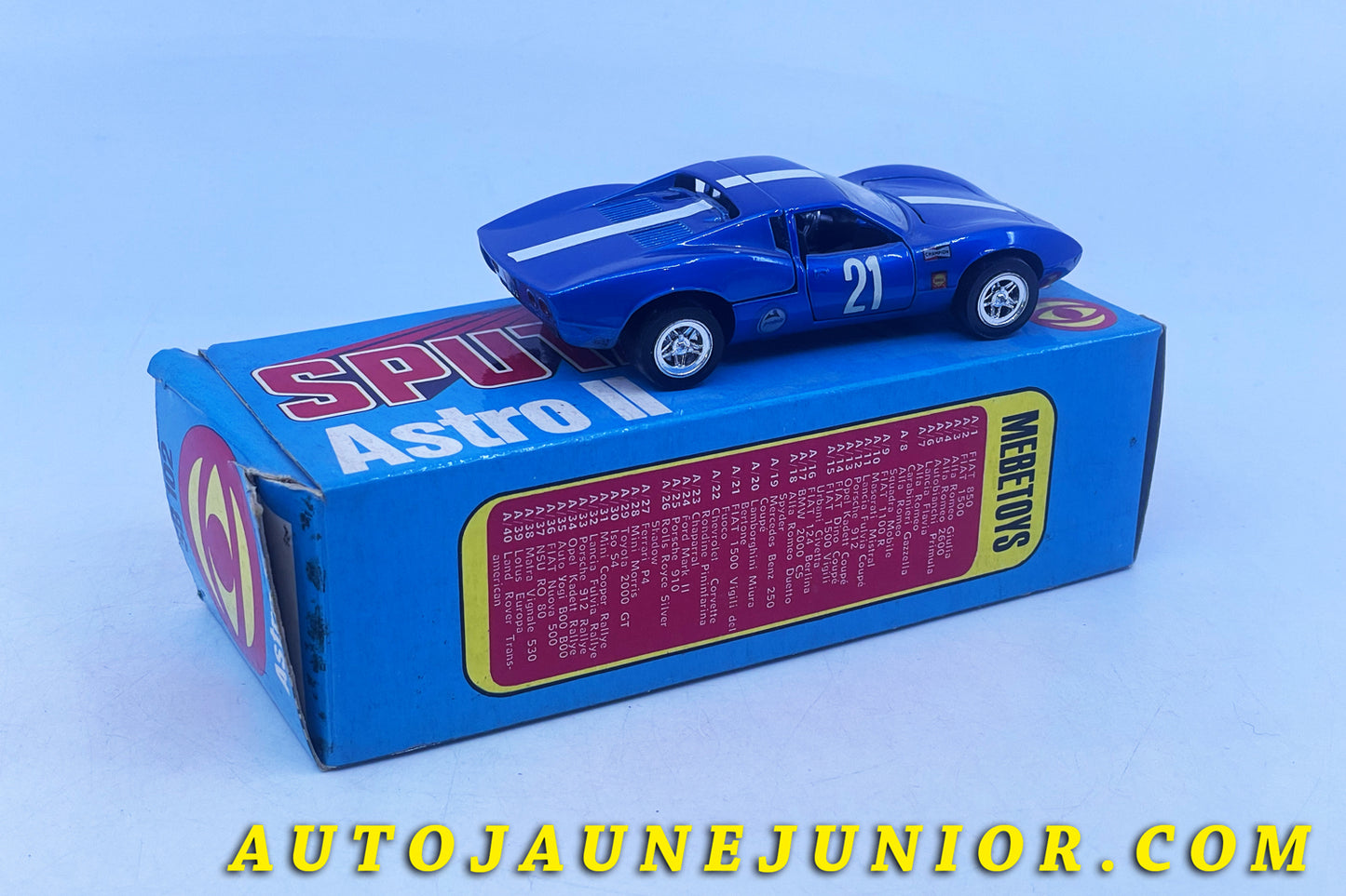 Le #6306 - Mebetoys - Chevrolet - Astro II Bruciapista est en vente sur Auto Jaune Junior ! Découvrez nos collections de diecast Minialuxe, CIJ, C-I-J, JRD, J-R-D,  Matchbox, Majorette… AutoJauneJunior.com : le site de vente en ligne et de partage pour les passionés de miniatures et collectionneurs de jouets anciens ! Des centaines de modèles en vente, et des nouveautés mises en ligne chaque jour à 21h00 !