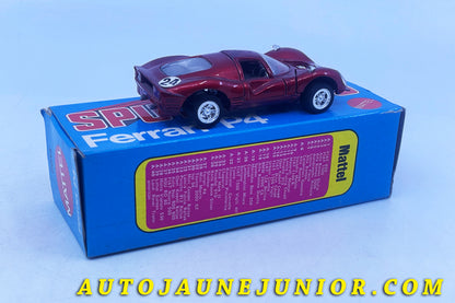 Le #6307 - Mebetoys - Ferrari - 330P4 Bruciapista  est en vente sur Auto Jaune Junior ! Découvrez nos collections de diecast Minialuxe, CIJ, C-I-J, JRD, J-R-D,  Matchbox, Majorette… AutoJauneJunior.com : le site de vente en ligne et de partage pour les passionés de miniatures et collectionneurs de jouets anciens ! Des centaines de modèles en vente, et des nouveautés mises en ligne chaque jour à 21h00 !