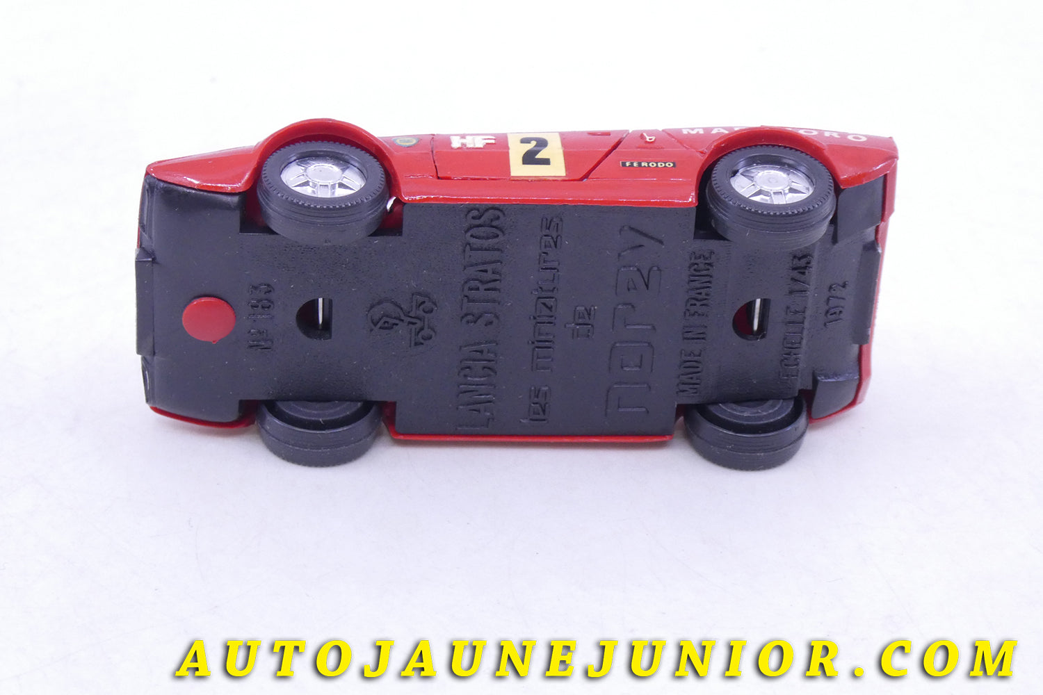 Le Norev Lancia Stratos Marlboro Monte Carlo est en vente sur Auto Jaune Junior ! Découvrez nos collections de diecast Tekno, Politoys, Mebetoys, Mercury, Joal, Diapet, Märklin, TootsieToys.AutoJaune Junior ; Vous avez le même jouet ? Profitez de notre expertise pour vous accompagner dans la vente de vos modèles ou votre collection ! Nous achetons tous lots de miniatures ! Contactez nous !