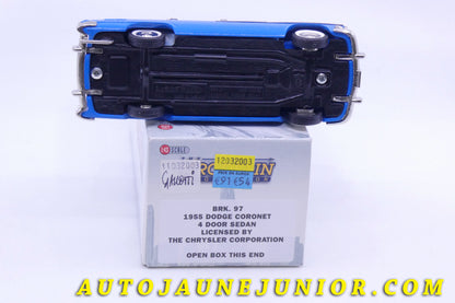 Le #2403 - Brooklin - Dodge - Coronet 4 portes Sedan "1955" - #97 est en vente sur Auto Jaune Junior ! Tekno, Politoys, Mebetoys, Mercury, Joal, Diapet, Märklin, TootsieToys.Vous avez le même jouet ? Profitez de notre expertise pour vous accompagner dans la vente de vos modèles ou votre collection ! Nous achetons tous lots de miniatures ! Contactez nous ! contact@autojaunejunior.com. 