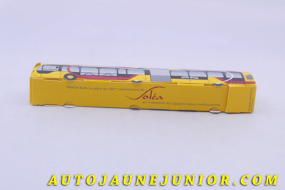 Le Soléa Bus Bus Soléa - 130 ème anniversaire des transports de l'agglomeration Mulhousienne  est en vente sur Auto Jaune Junior ! Découvrez nos collections de diecast Tekno, Politoys, Mebetoys, Mercury, Joal, Diapet, Märklin, TootsieToys.AutoJaune Junior ; Vous avez le même jouet ? Profitez de notre expertise pour vous accompagner dans la vente de vos modèles ou votre collection ! Nous achetons tous lots de miniatures ! Contactez nous !