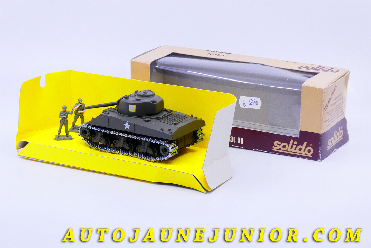Le #3512 - Solido - Char - Sherman M4 est en vente sur Auto Jaune Junior ! Tekno, Politoys, Mebetoys, Mercury, Joal, Diapet, Märklin, TootsieToys.Vous avez le même jouet ? Profitez de notre expertise pour vous accompagner dans la vente de vos modèles ou votre collection ! Nous achetons tous lots de miniatures ! Contactez nous ! contact@autojaunejunior.com. 