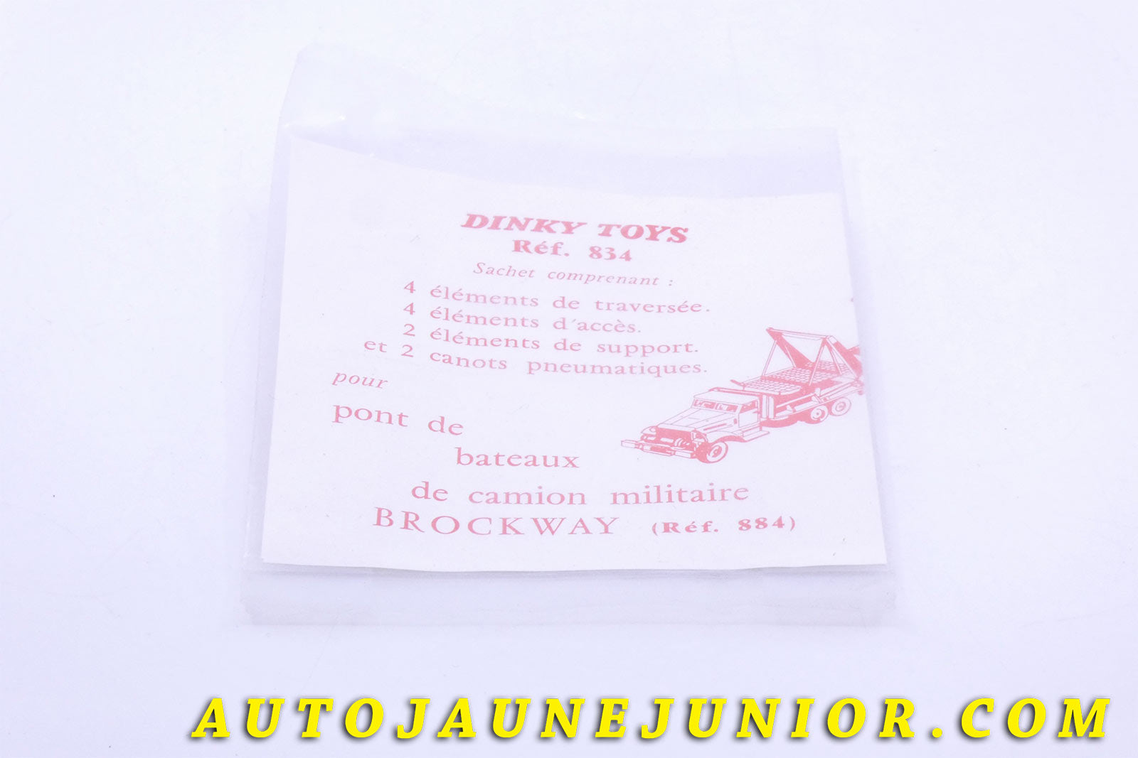 Le #3921 - Dinky Toys - Sachet Vide - Pack accessoires Brockway (Original) - Provenance "Collection R.Goirand" est en vente sur Auto Jaune Junior ! Tekno, Politoys, Mebetoys, Mercury, Joal, Diapet, Märklin, TootsieToys.Vous avez le même jouet ? Profitez de notre expertise pour vous accompagner dans la vente de vos modèles ou votre collection ! Nous achetons tous lots de miniatures ! Contactez nous ! contact@autojaunejunior.com. 