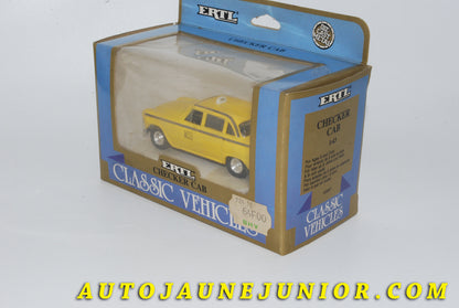 Le #4243 - Ertl - Checker Cab TAXI - Taxi New-Yorkais Jaune est en vente sur Auto Jaune Junior ! Tekno, Politoys, Mebetoys, Mercury, Joal, Diapet, Märklin, TootsieToys.Vous avez le même jouet ? Profitez de notre expertise pour vous accompagner dans la vente de vos modèles ou votre collection ! Nous achetons tous lots de miniatures ! Contactez nous ! contact@autojaunejunior.com. 