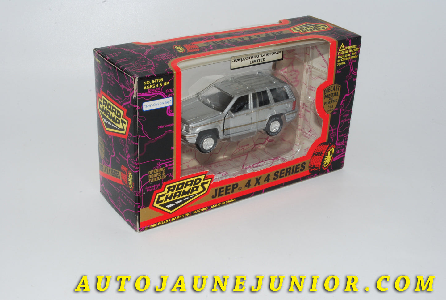 Le #4263 - Road Champ - Jeep - Grand Cherokee (ZJ) Limiuted est en vente sur Auto Jaune Junior ! Tekno, Politoys, Mebetoys, Mercury, Joal, Diapet, Märklin, TootsieToys.Vous avez le même jouet ? Profitez de notre expertise pour vous accompagner dans la vente de vos modèles ou votre collection ! Nous achetons tous lots de miniatures ! Contactez nous ! contact@autojaunejunior.com. 