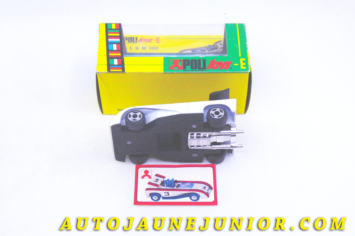 Le #4346 - Politoys - Lola - Lola T260 L&M Can-Am #3 est en vente sur Auto Jaune Junior ! Tekno, Politoys, Mebetoys, Mercury, Joal, Diapet, Märklin, TootsieToys.Vous avez le même jouet ? Profitez de notre expertise pour vous accompagner dans la vente de vos modèles ou votre collection ! Nous achetons tous lots de miniatures ! Contactez nous ! contact@autojaunejunior.com. 