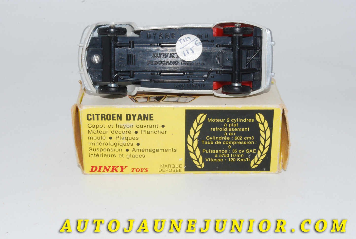 Le #4753 - Dinky Toys - Citroën - Dyane Berline est en vente sur Auto Jaune Junior ! Tekno, Politoys, Mebetoys, Mercury, Joal, Diapet, Märklin, TootsieToys.Vous avez le même jouet ? Profitez de notre expertise pour vous accompagner dans la vente de vos modèles ou votre collection ! Nous achetons tous lots de miniatures ! Contactez nous ! contact@autojaunejunior.com. 