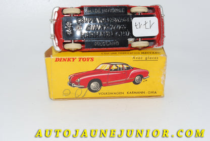 Le #4770 - Dinky Toys - Volkswagen - Karmann-Ghia - Premier moule !  est en vente sur Auto Jaune Junior ! Tekno, Politoys, Mebetoys, Mercury, Joal, Diapet, Märklin, TootsieToys.Vous avez le même jouet ? Profitez de notre expertise pour vous accompagner dans la vente de vos modèles ou votre collection ! Nous achetons tous lots de miniatures ! Contactez nous ! contact@autojaunejunior.com. 