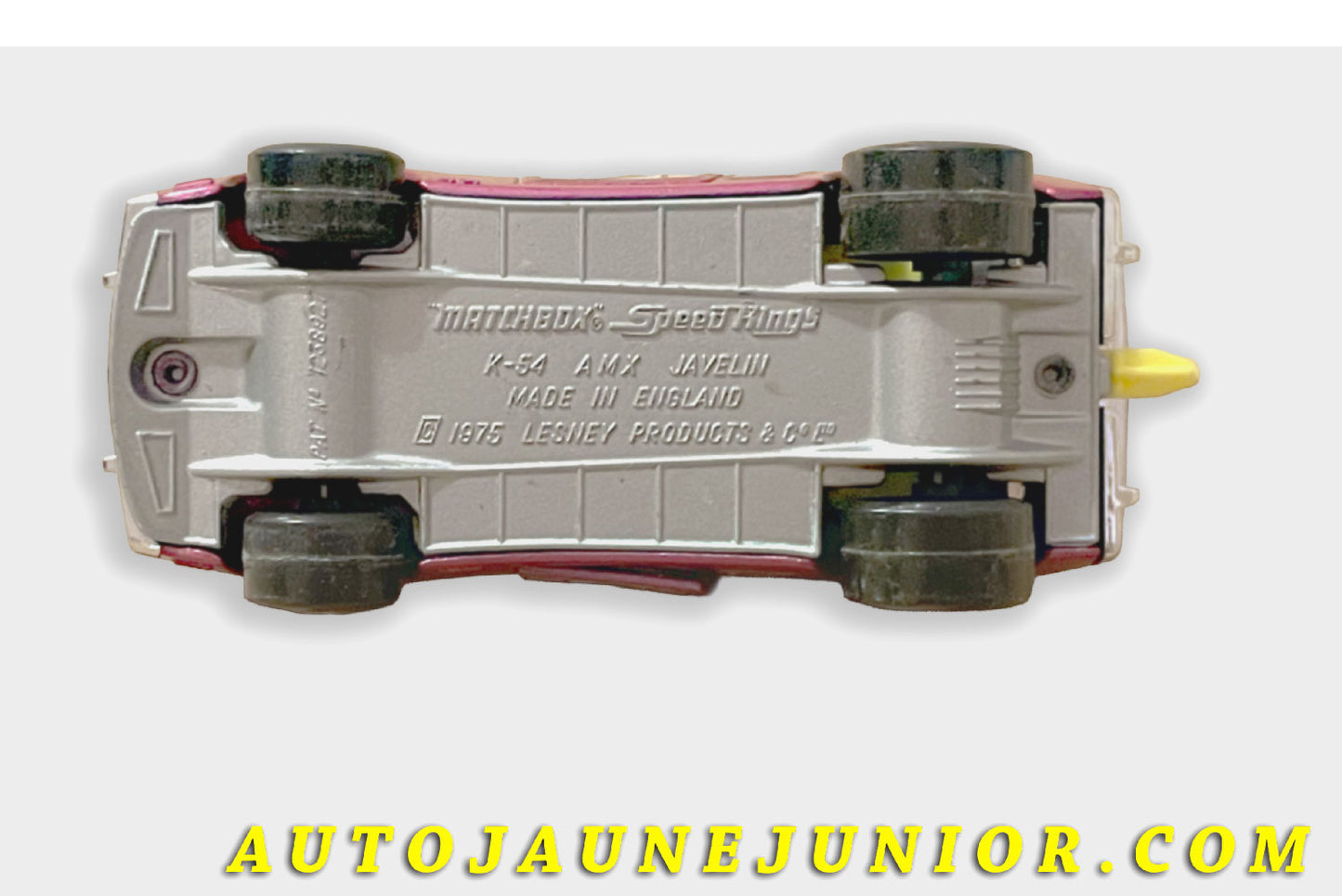 Le Matchbox AMX Javelin est en vente sur Auto Jaune Junior ! Découvrez nos collections de diecast Tekno, Politoys, Mebetoys, Mercury, Joal, Diapet, Märklin, TootsieToys.AutoJaune Junior ; Vous avez le même jouet ? Profitez de notre expertise pour vous accompagner dans la vente de vos modèles ou votre collection ! Nous achetons tous lots de miniatures ! Contactez nous !