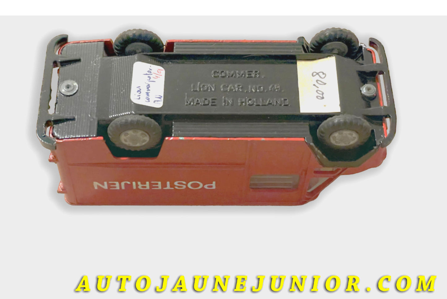 Le Lion Car Commer Bestel 65 fourgon "posterijen" est en vente sur Auto Jaune Junior ! Découvrez nos collections de diecast Tekno, Politoys, Mebetoys, Mercury, Joal, Diapet, Märklin, TootsieToys.AutoJaune Junior ; Vous avez le même jouet ? Profitez de notre expertise pour vous accompagner dans la vente de vos modèles ou votre collection ! Nous achetons tous lots de miniatures ! Contactez nous !