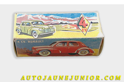 Le C-I-J Renault Boite vide 4 Cv  (Repro) est en vente sur Auto Jaune Junior ! Découvrez nos collections de diecast Tekno, Politoys, Mebetoys, Mercury, Joal, Diapet, Märklin, TootsieToys.AutoJaune Junior ; Vous avez le même jouet ? Profitez de notre expertise pour vous accompagner dans la vente de vos modèles ou votre collection ! Nous achetons tous lots de miniatures ! Contactez nous !