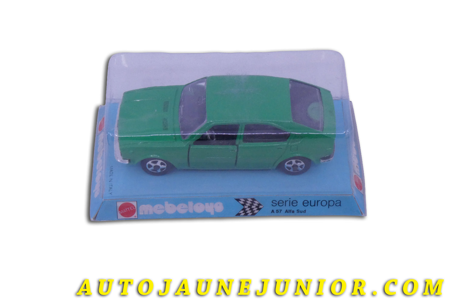 Le Mebetoys Alfa Roméo  Alfa Sud est en vente sur Auto Jaune Junior ! Découvrez nos collections de diecast Tekno, Politoys, Mebetoys, Mercury, Joal, Diapet, Märklin, TootsieToys.AutoJaune Junior ; Vous avez le même jouet ? Profitez de notre expertise pour vous accompagner dans la vente de vos modèles ou votre collection ! Nous achetons tous lots de miniatures ! Contactez nous !