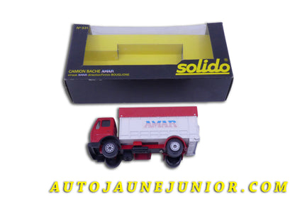 Le Solido Mercedes Tracteur 1217 K 32 avec remorque bâché Cirque 'Amar" est en vente sur Auto Jaune Junior ! Découvrez nos collections de diecast Tekno, Politoys, Mebetoys, Mercury, Joal, Diapet, Märklin, TootsieToys.AutoJaune Junior ; Vous avez le même jouet ? Profitez de notre expertise pour vous accompagner dans la vente de vos modèles ou votre collection ! Nous achetons tous lots de miniatures ! Contactez nous !