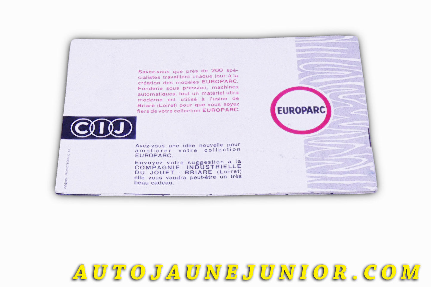 Le #6116 - C-I-J - Catalogue - Année 1961 - 18 Pages(Avec dépliant Tarifs !) est en vente sur Auto Jaune Junior ! Tekno, Politoys, Mebetoys, Mercury, Joal, Diapet, Märklin, TootsieToys.Vous avez le même jouet ? Profitez de notre expertise pour vous accompagner dans la vente de vos modèles ou votre collection ! Nous achetons tous lots de miniatures ! Contactez nous ! contact@autojaunejunior.com. 