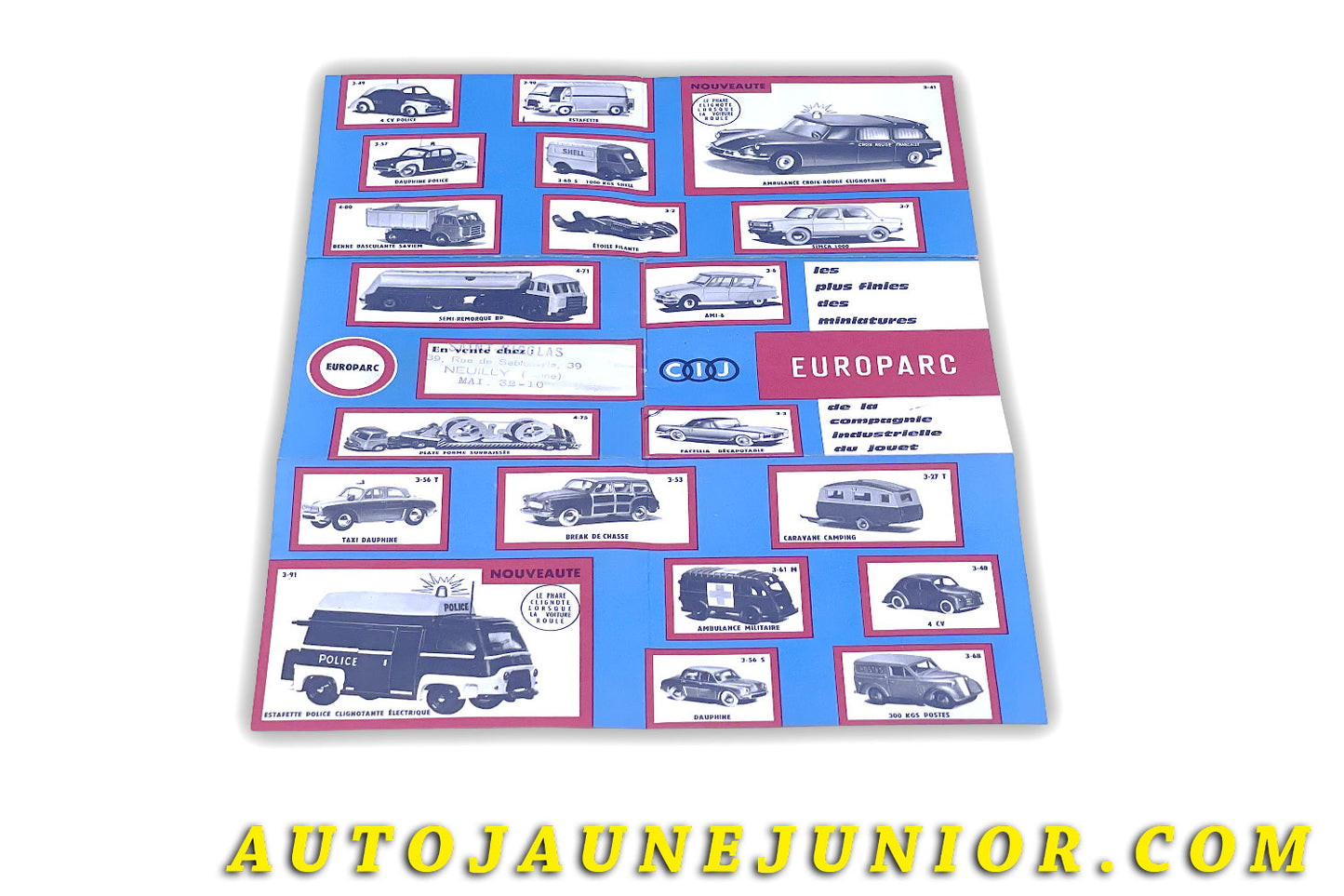 Le #6132 - C-I-J - Catalogue - Feuillet Dépliant en 6 parties est en vente sur Auto Jaune Junior ! Tekno, Politoys, Mebetoys, Mercury, Joal, Diapet, Märklin, TootsieToys.Vous avez le même jouet ? Profitez de notre expertise pour vous accompagner dans la vente de vos modèles ou votre collection ! Nous achetons tous lots de miniatures ! Contactez nous ! contact@autojaunejunior.com. 