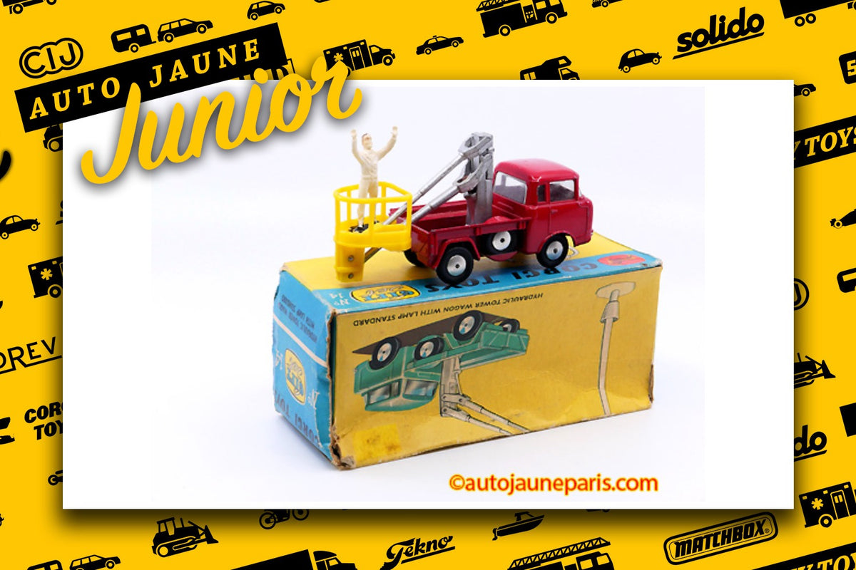 Le #2698 - Corgi Toys - Jeep - FC150 avec nacelle hydraulique est en vente sur Auto Jaune Junior ! Découvrez nos collections de diecast Minialuxe, CIJ, C-I-J, JRD, J-R-D, Matchbox, Majorette.. AutoJauneJunior.com: le site de vente en ligne et de partage pour les passionés de miniatures et collectionneurs de jouets anciens ! Des centaines de modèles en vente, et des nouveautés mises en ligne chaque jour à 21h00 !