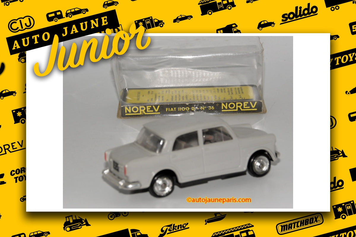 Le #2641 - Norev - Fiat - 1100D est en vente sur Auto Jaune Junior ! Découvrez nos collections de diecast Minialuxe, CIJ, C-I-J, JRD, J-R-D, Matchbox, Majorette.. AutoJauneJunior.com: le site de vente en ligne et de partage pour les passionés de miniatures et collectionneurs de jouets anciens ! Des centaines de modèles en vente, et des nouveautés mises en ligne chaque jour à 21h00 !