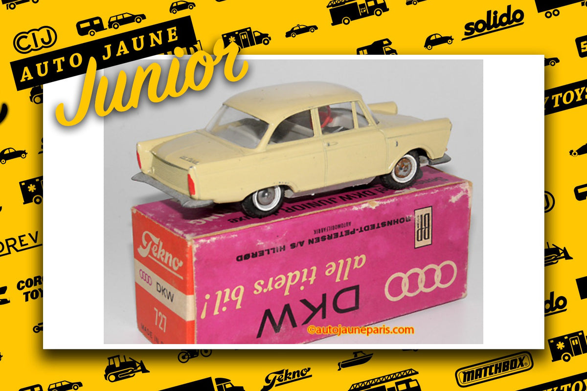 Le #2652 - Tekno - DKW - Junior de lux est en vente sur Auto Jaune Junior ! Découvrez nos collections de diecast Minialuxe, CIJ, C-I-J, JRD, J-R-D, Matchbox, Majorette.. AutoJauneJunior.com: le site de vente en ligne et de partage pour les passionés de miniatures et collectionneurs de jouets anciens ! Des centaines de modèles en vente, et des nouveautés mises en ligne chaque jour à 21h00 !