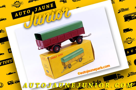 Le #2630 - Dinky Toys France - Remorque - Deux Essieux ridelles bâché est en vente sur Auto Jaune Junior ! Découvrez nos collections de diecast Minialuxe, CIJ, C-I-J, JRD, J-R-D, Matchbox, Majorette.. AutoJauneJunior.com: le site de vente en ligne et de partage pour les passionés de miniatures et collectionneurs de jouets anciens ! Des centaines de modèles en vente, et des nouveautés mises en ligne chaque jour à 21h00 !
