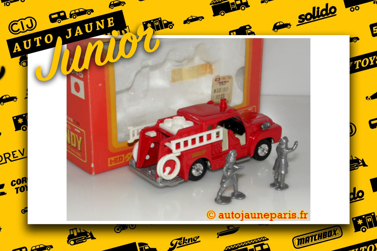 Le #2644 - Tomica - Isuzu - TXD23F double cabine pompier est en vente sur Auto Jaune Junior ! Découvrez nos collections de diecast Minialuxe, CIJ, C-I-J, JRD, J-R-D, Matchbox, Majorette.. AutoJauneJunior.com: le site de vente en ligne et de partage pour les passionés de miniatures et collectionneurs de jouets anciens ! Des centaines de modèles en vente, et des nouveautés mises en ligne chaque jour à 21h00 !