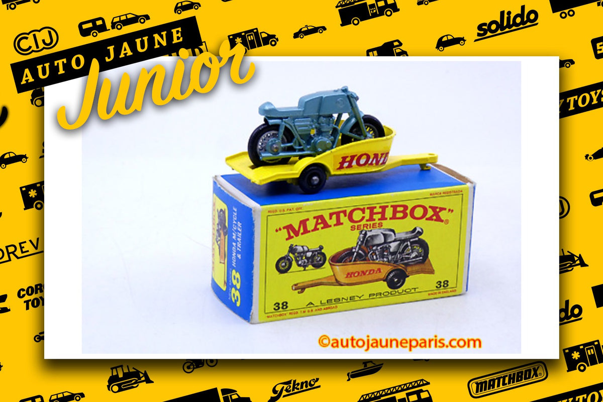 #3469 - Matchbox - Remorque - deux roues avec moto Honda