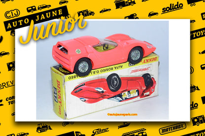 Le #2697 - Dinky Toys - Alfa Roméo - Osi Scarabeo est en vente sur Auto Jaune Junior ! Découvrez nos collections de diecast Minialuxe, CIJ, C-I-J, JRD, J-R-D, Matchbox, Majorette.. AutoJauneJunior.com: le site de vente en ligne et de partage pour les passionés de miniatures et collectionneurs de jouets anciens ! Des centaines de modèles en vente, et des nouveautés mises en ligne chaque jour à 21h00 !