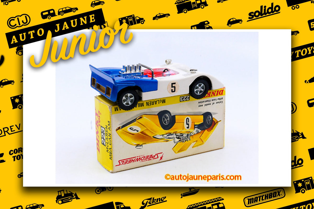 Le #2696 - Dinky Toys - Mac Laren - M8A Can Am est en vente sur Auto Jaune Junior ! Découvrez nos collections de diecast Minialuxe, CIJ, C-I-J, JRD, J-R-D, Matchbox, Majorette.. AutoJauneJunior.com: le site de vente en ligne et de partage pour les passionés de miniatures et collectionneurs de jouets anciens ! Des centaines de modèles en vente, et des nouveautés mises en ligne chaque jour à 21h00 !