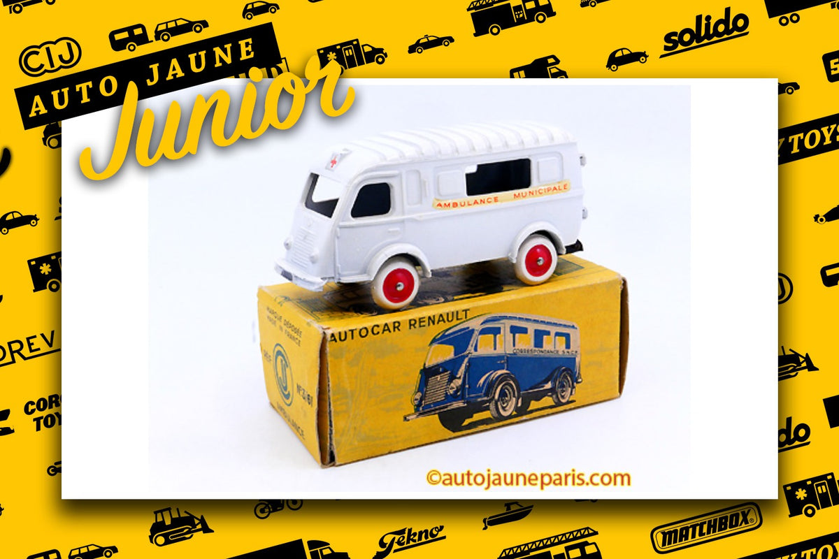 Le #2631 - C.I.J. - Renault - 1000Kgs ambulance militaire Rare Variante est en vente sur Auto Jaune Junior ! Découvrez nos collections de diecast Dinky-Toys, Corgi, Corgi-Toys, Solido, Norev.. Découvrez notre magasin physique, AutoJaune Paris, ouvert en 1984 par Vincent Espinasse. 41 rue Cavendish, 75019 Paris. Tel: 01 42 40 61 23. Ouvert les mardi et vendredi de 13h à 19h.