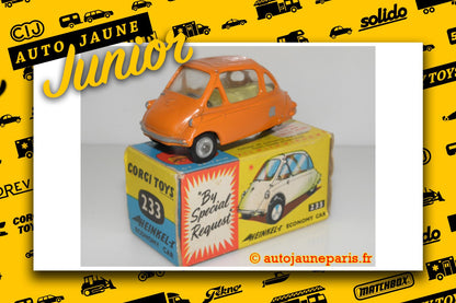 Le #2730 - Corgi Toys - Heinkel - auto à 3 roues Economy Car est en vente sur Auto Jaune Junior ! Découvrez nos collections de diecast Dinky-Toys, Corgi, Corgi-Toys, Solido, Norev.. Découvrez notre magasin physique, AutoJaune Paris, ouvert en 1984 par Vincent Espinasse. 41 rue Cavendish, 75019 Paris. Tel: 01 42 40 61 23. Ouvert les mardi et vendredi de 13h à 19h.