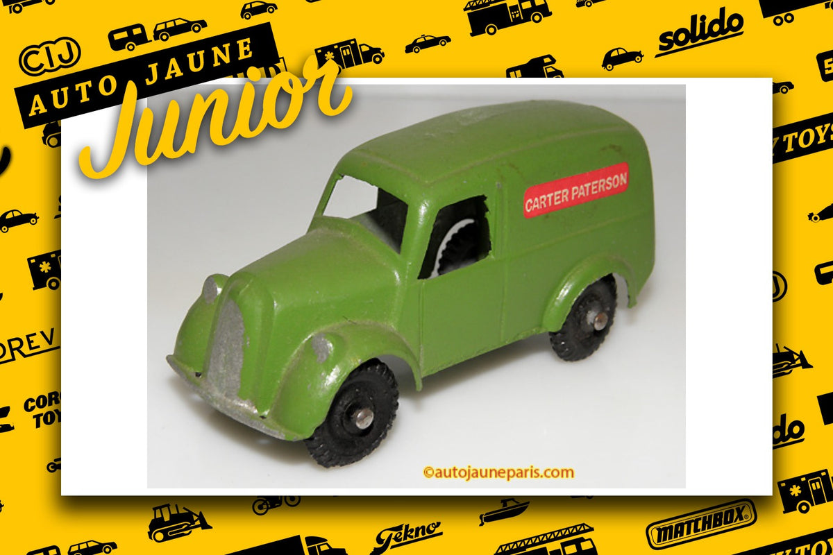 Le #2737 - Charbens - Morris - camionnette tôlée "Carter Paterson" est en vente sur Auto Jaune Junior ! Découvrez nos collections de diecast Dinky-Toys, Corgi, Corgi-Toys, Solido, Norev.. Découvrez notre magasin physique, AutoJaune Paris, ouvert en 1984 par Vincent Espinasse. 41 rue Cavendish, 75019 Paris. Tel: 01 42 40 61 23. Ouvert les mardi et vendredi de 13h à 19h.