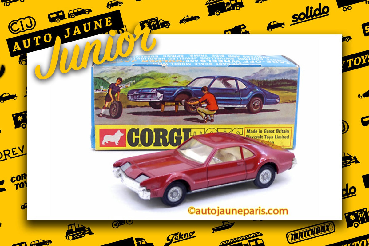 Le #2694 - Corgi Toys - Oldsmobile - Toronado Golden Jacks est en vente sur Auto Jaune Junior ! Découvrez nos collections de diecast Dinky-Toys, Corgi, Corgi-Toys, Solido, Norev.. Découvrez notre magasin physique, AutoJaune Paris, ouvert en 1984 par Vincent Espinasse. 41 rue Cavendish, 75019 Paris. Tel: 01 42 40 61 23. Ouvert les mardi et vendredi de 13h à 19h.