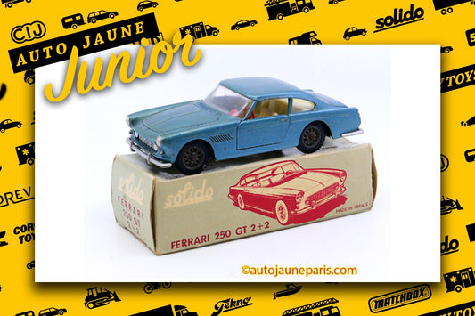 Le #2687 - Solido - Ferrari - 250GT 2+2 est en vente sur Auto Jaune Junior ! Découvrez nos collections de diecast Dinky-Toys, Corgi, Corgi-Toys, Solido, Norev.. Découvrez notre magasin physique, AutoJaune Paris, ouvert en 1984 par Vincent Espinasse. 41 rue Cavendish, 75019 Paris. Tel: 01 42 40 61 23. Ouvert les mardi et vendredi de 13h à 19h.