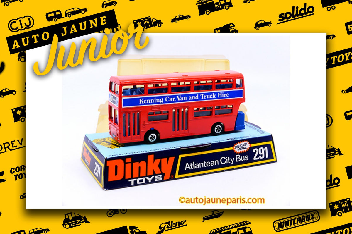 Le #2662 - Dinky Toys GB - Leyland - Atlantean "Kenning Car " est en vente sur Auto Jaune Junior ! Découvrez nos collections de diecast Dinky-Toys, Corgi, Corgi-Toys, Solido, Norev.. Découvrez notre magasin physique, AutoJaune Paris, ouvert en 1984 par Vincent Espinasse. 41 rue Cavendish, 75019 Paris. Tel: 01 42 40 61 23. Ouvert les mardi et vendredi de 13h à 19h.
