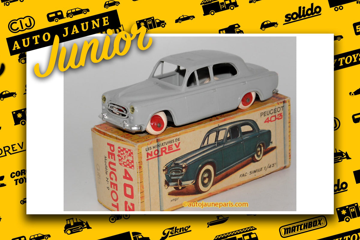 Le #2749 - Norev - Peugeot - 403 est en vente sur Auto Jaune Junior ! Découvrez nos collections de diecast Dinky-Toys, Corgi, Corgi-Toys, Solido, Norev.. Découvrez notre magasin physique, AutoJaune Paris, ouvert en 1984 par Vincent Espinasse. 41 rue Cavendish, 75019 Paris. Tel: 01 42 40 61 23. Ouvert les mardi et vendredi de 13h à 19h.