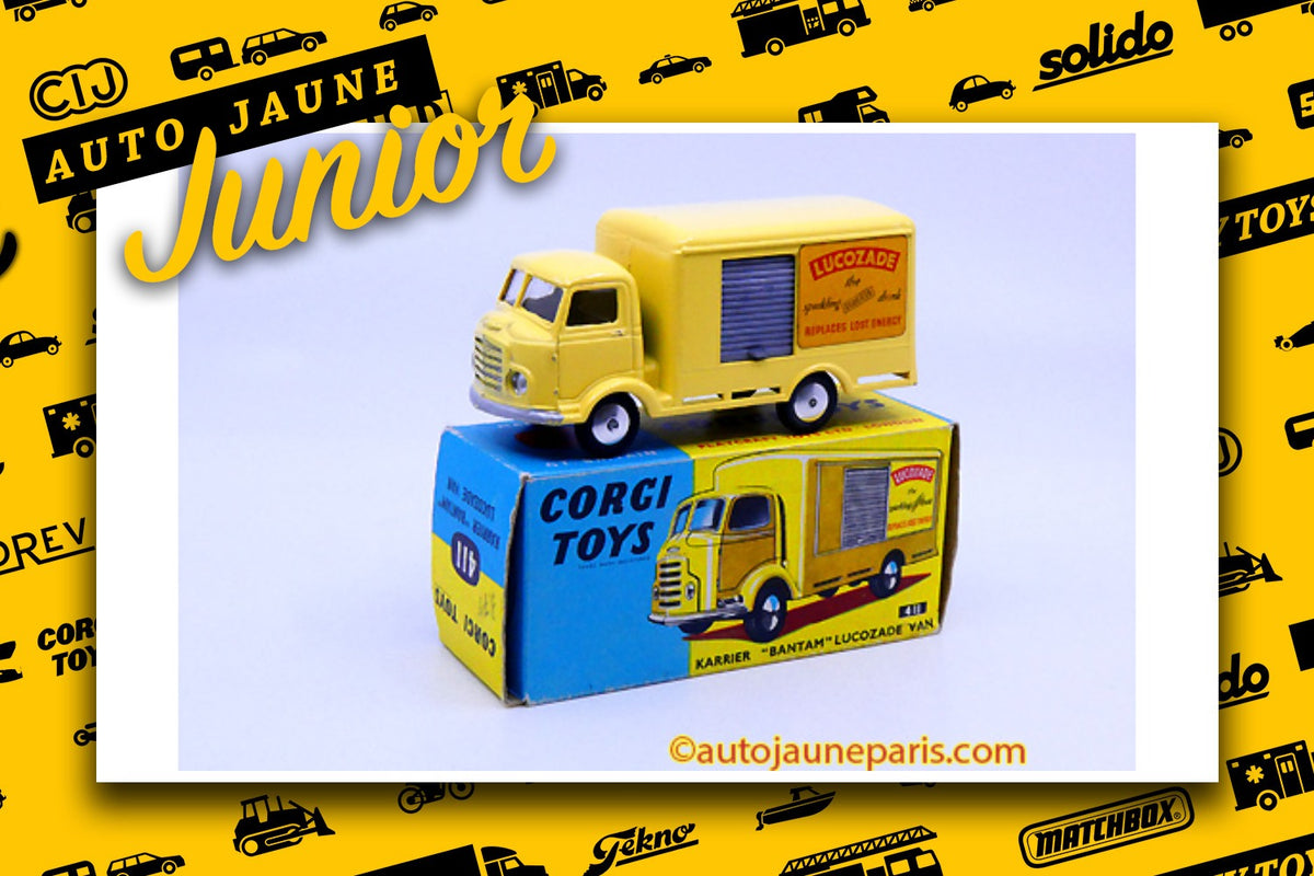 Le #2731 - Corgi Toys - Karrier - Bantam Lucozade est en vente sur Auto Jaune Junior ! Découvrez nos collections de diecast Dinky-Toys, Corgi, Corgi-Toys, Solido, Norev.. Découvrez notre magasin physique, AutoJaune Paris, ouvert en 1984 par Vincent Espinasse. 41 rue Cavendish, 75019 Paris. Tel: 01 42 40 61 23. Ouvert les mardi et vendredi de 13h à 19h.