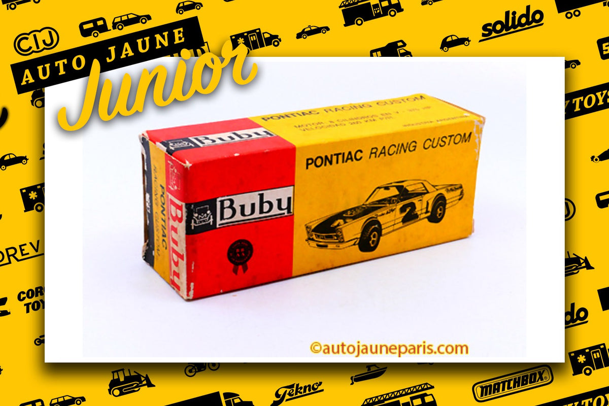 Le #4826 - Buby - Pontiac - Racing Custom est en vente sur Auto Jaune Junior ! Découvrez nos collections de diecast Dinky-Toys, Corgi, Corgi-Toys, Solido, Norev.. Découvrez notre magasin physique, AutoJaune Paris, ouvert en 1984 par Vincent Espinasse. 41 rue Cavendish, 75019 Paris. Tel: 01 42 40 61 23. Ouvert les mardi et vendredi de 13h à 19h.