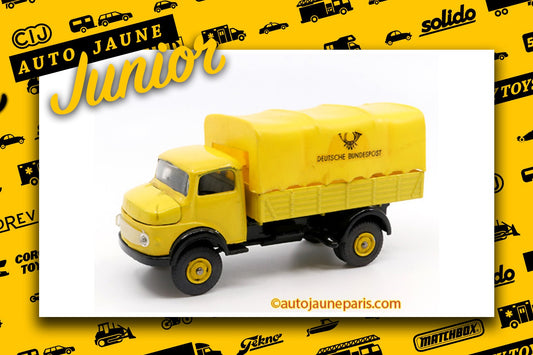 Le #2637 - Vilmer - Mercedes - 1113 bâché Deutsche Bundespost est en vente sur Auto Jaune Junior ! Découvrez nos collections de diecast Dinky-Toys, Corgi, Corgi-Toys, Solido, Norev.. Découvrez notre magasin physique, AutoJaune Paris, ouvert en 1984 par Vincent Espinasse. 41 rue Cavendish, 75019 Paris. Tel: 01 42 40 61 23. Ouvert les mardi et vendredi de 13h à 19h.