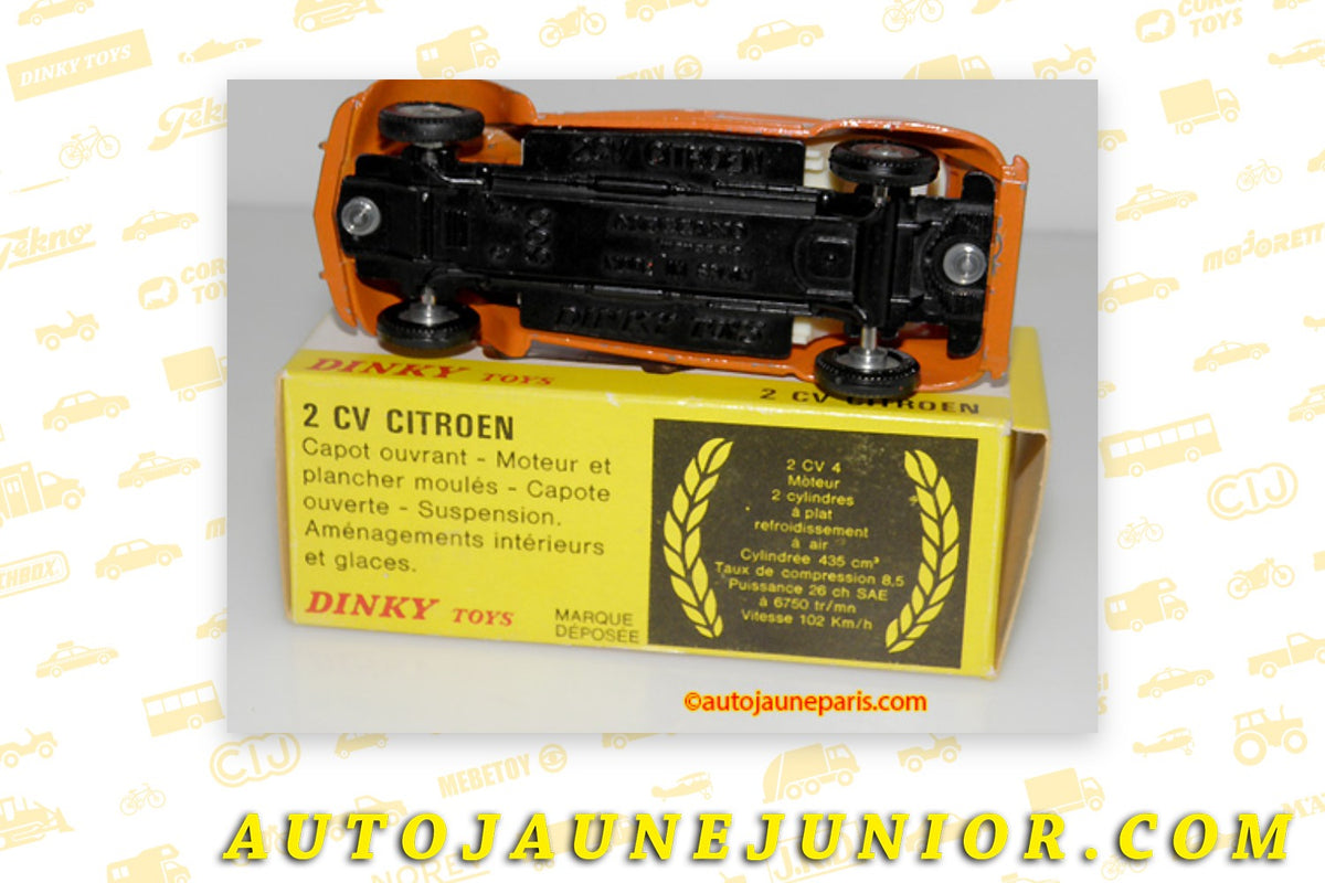 Le #2494 - Dinky Toys - Citroën - 2cv'74 berline est en vente sur Auto Jaune Junior ! Tekno, Politoys, Mebetoys, Mercury, Joal, Diapet, Märklin, TootsieToys. Vous avez le même jouet ? Profitez de notre expertise pour vous accompagner dans la vente de vos modèles ou votre collection ! Nous achetons tous lots de miniatures ! Contactez nous ! contact@autojaunejunior.com.